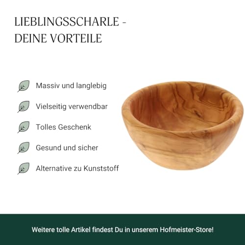 HOFMEISTER® Schale aus Olivenholz, Müslischale, Bowl für Müsli, Schüssel für Deko, 12 x 12 x 6,5 cm