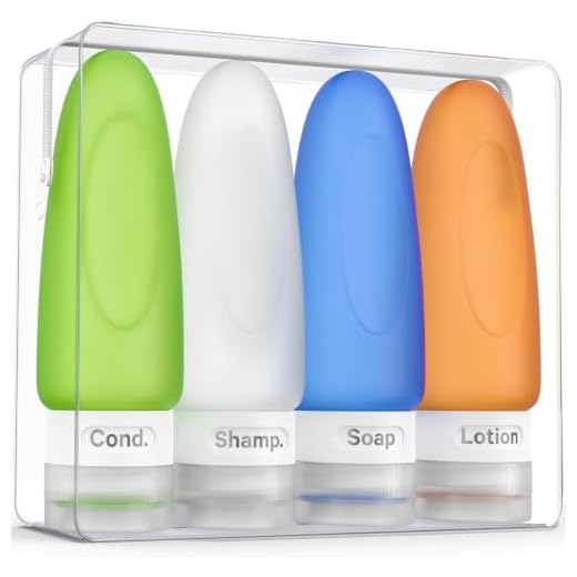 4 Leak Proof Travel Bottles - 3 oz Travel Containers for Travel Size Toiletries with TSA Quart Bag