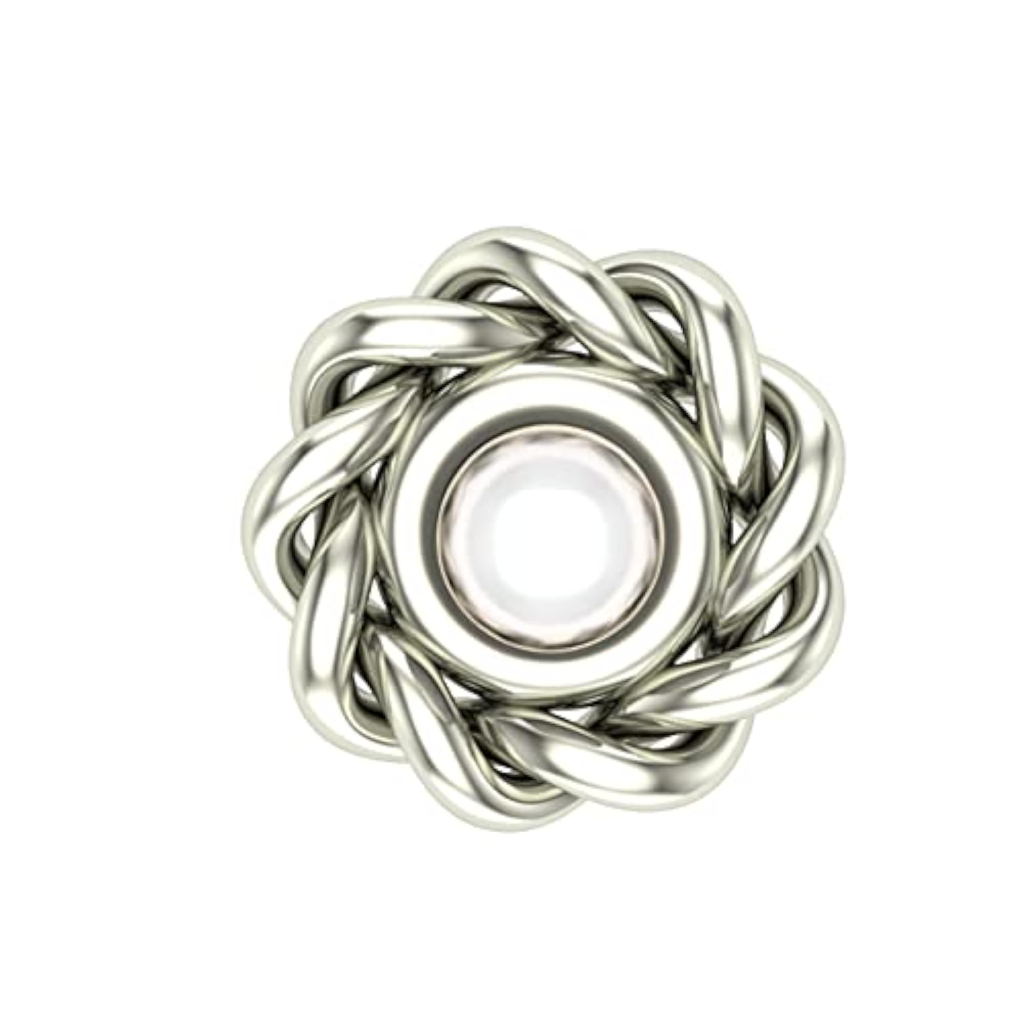 Women's 18K White Gold Nose Pin, Elegant Design