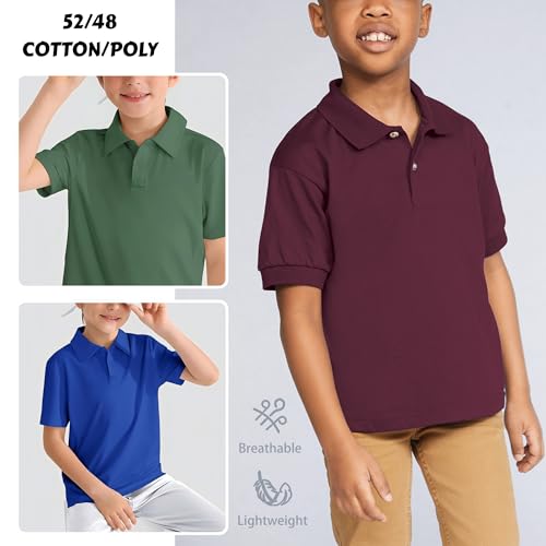 Customized Youth Polo Shirt | Personalized with Your Logo or Text | DryBlend Moisture-Wicking Sport Shirt | Cotton/Poly Jersey Knit Custom Team Shirts3