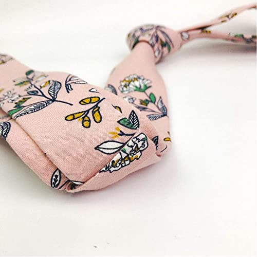 Image of Mantieqingway Men's Cotton Floral Neck Tie 2.56'' Printed Skinny Tie