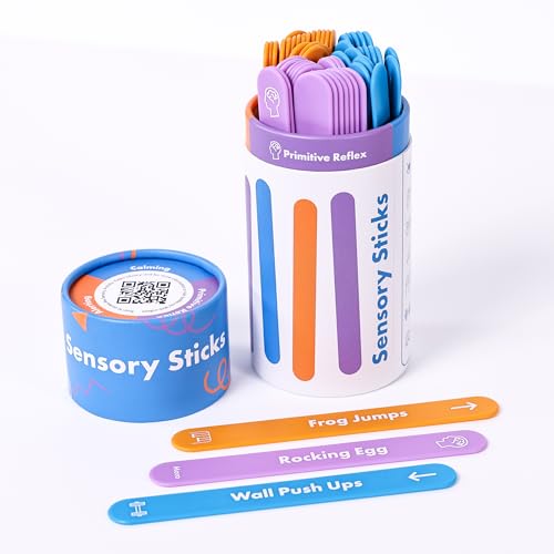Harkla Sensory Sticks – 60 Sensory Activities to Help Kids Relax, Refocus and Reduce Anxiety | Easy-to-Use Brain Break Kit | Science Backed – Occupational Therapist Approved