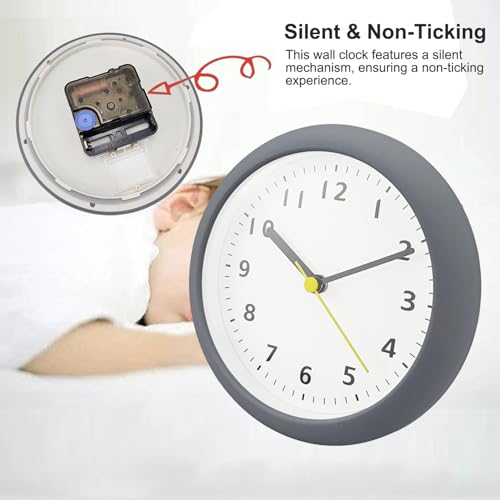 Reloj de pared impermeable y silencioso de 6 pulgadas miniatura 4