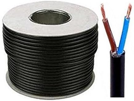 Black 3182Y 2 Core 0.75mm 6 Amp PVC Flexible Cable Cut To Length Flex Cable (50 meters)