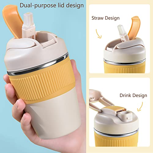 Siotenze Stainless Steel Kids Insulated Water Bottle With Straw, Leak-Proof And Non-Slip, Can Drink Straight Bpa-Free, 16 Oz Lightweight And Portable For School, Office Coffee Mug, Travel Camping #TOP4