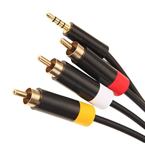 Composite AV 3.5mm 3RCA Cable for XBox 360 E 1.8m X-BOX E AV CABLE