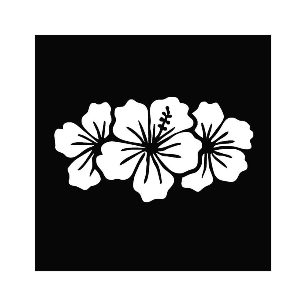 Auto Accessory Hibiscus Flower Car Stickers Vinyl Decal Motorcycle Decorative Accessories(White)