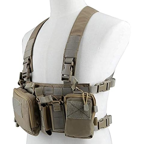 Huenco Tactical Assault Chest Rig 500D Molle Multicam Tactical Vest with Multi-pockets Cover