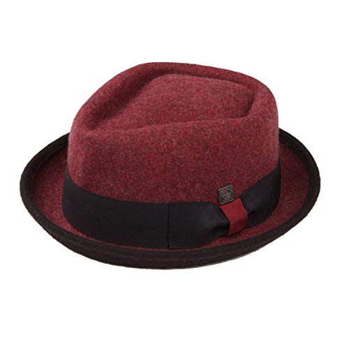 DASMARCA Jacson Malbec Melange Feutre Crown Diamond Porkpie Hat - S Cover