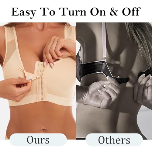 Irocue Posture Bras For Women Front Closure Full Coverage Bra Wireless Back Support Full Coverage Bra Comfort Unpadded With Nipple Covers thumb #1
