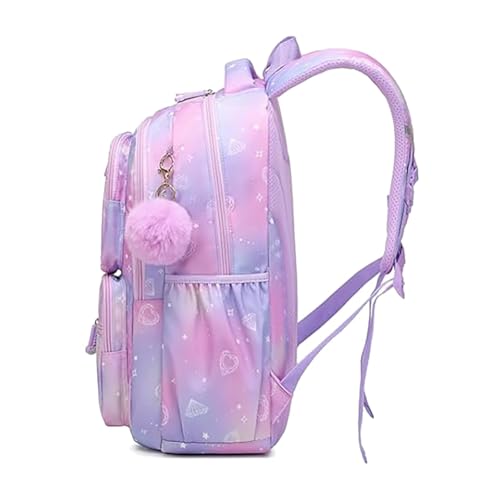 Image of MATMO Backpacks for Girls, School Backpack Kids Student Bookbag Travel Daypack (Purple)