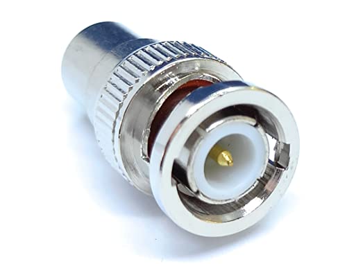 DRUT TV RF Male Plug to BNC Male Plug Coaxial Adapter - Perfect for CCTV Radio, and AV Connections, Silver - Image 2