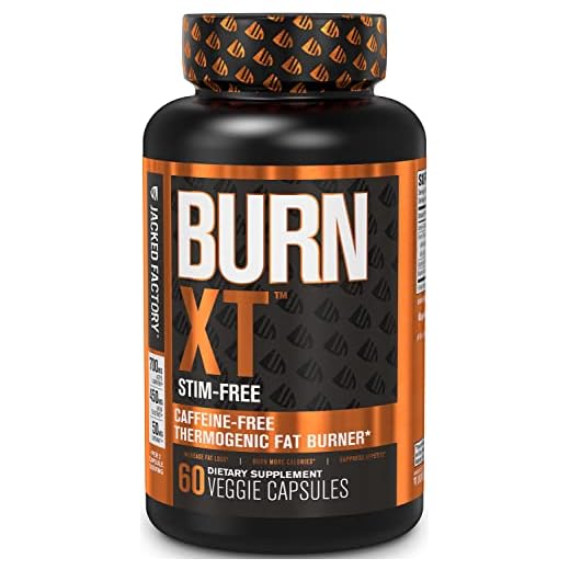 Jacked Factory Burn-XT Stim Free, Caffeine Free Weight Loss Supplement - Fat Burner and Appetite Suppressant for Weight Loss with Green Tea Extract, Capsimax, & More - 60 Diet Pills