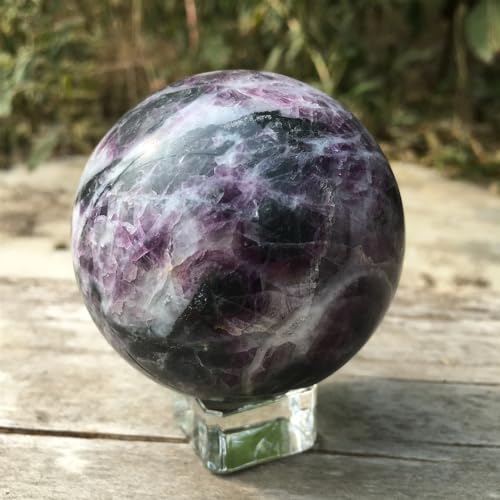 Lépidolite authentique en sphère violette de 7cm objet de luxe - 5