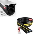 Jin&Bao 10FT Yellow Garage Door Threshold Seal Strip and 8FT Garage Door Bottom Seal with Pre-drilled Aluminum Track Retainer Base Kit - Protect Your Garage from Weather, Insects, and Dust