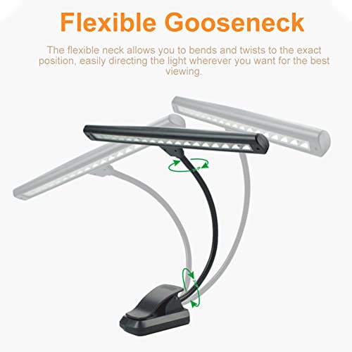 Bibabala Rechargeable Music Stand Light, 18 Leds Clip On Piano Light, 3 Colors Temperature & 2 Levels Brightness Settings, Perfect For Piano, Orchestra, Dj And Craft #TOP4