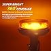 Yinaolan Amber LED Rotating Beacon Light, Flashing Warning Light with 6 Modes, 12-24V Emergency Strobe Lights for Trucks Vehicles Construction IP67 Waterproof (Pole Mount)
