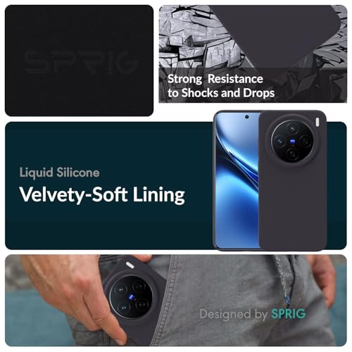 Image of SPRIG Compatible with Vivo X200 5G Premium SilkTone Back Cover Drop Tested Shock Proof Mobile Case for Men, Women, Boys and Girls with Camera Protection (Charcoal Grey)