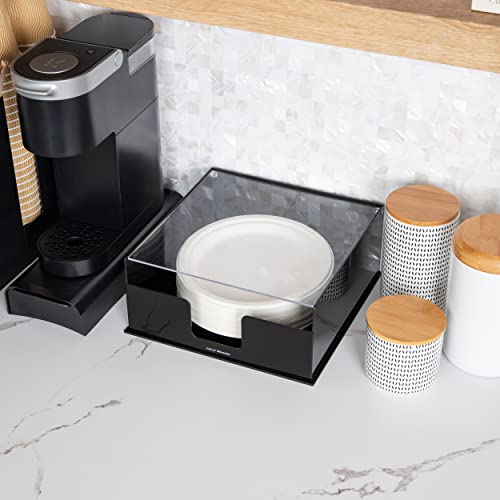 Distributeur d'assiettes couvert noir Mind Reader rigide avec support stable - 6
