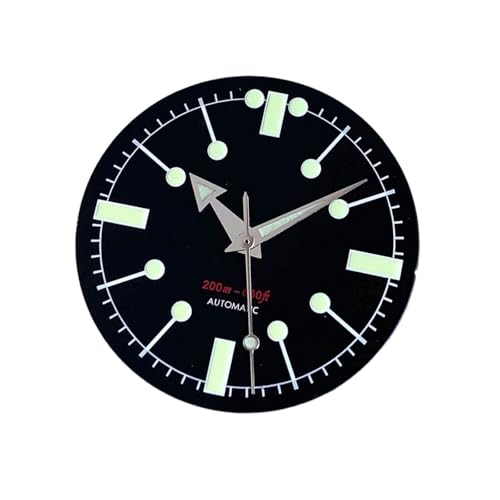 Cadran de montre luminescent 31mm noir avec aiguilles pour calibre PT5000