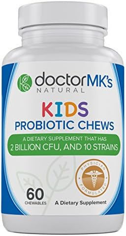 Kids Probiotics Chewable by Doctor MK's®, Sugar Free, Tastes Like Candy, Natural Wild Berry Tablets, Vegetarian/Vegan