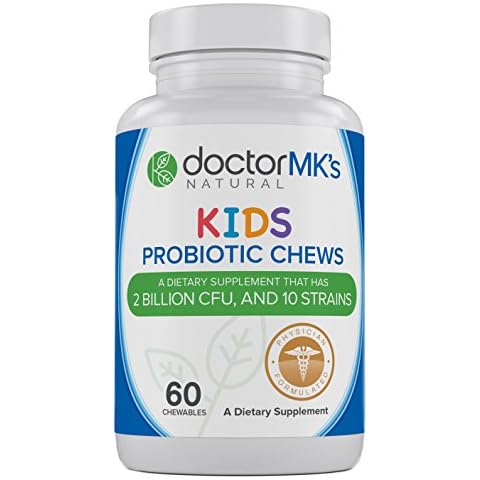 Kids Probiotics Chewable by Doctor MK's®, Sugar Free, Tastes Like Candy, Natural Wild Berry Tablets, Vegetarian/Vegan Cover
