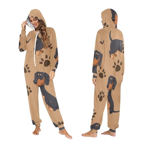 Pijama de perro salchicha para Navidad en familia ropa de descanso unisex 5
