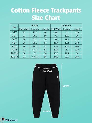 Image of KiddoPanti Boys Solid Fleece Track Pants | Cotton Poly Fleece Fabric | Ankle Length Bottom Rib | 2 Front Patch Pocket | Elastic Waist & Drawcord | Jogger Track Pants for Boys