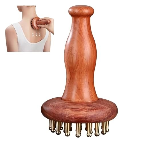 QZAVIRE 29-Teeth Copper Copper Head Massage Comb for Body and Scalp, Brass Body Massage Brush