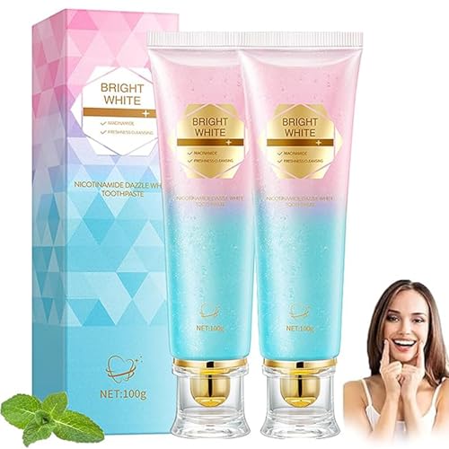 Niacinamide toothpaste Remove Tooth Stains Protects Tooth Enamel Whitening Toothpaste Fresh Breath Toothpaste 100 g (Pack of 2)
