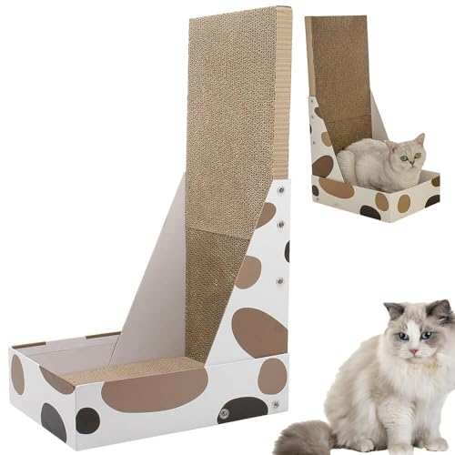 Lifetips ラグドール 猫用爪とぎ L字型 ダンボール ハウス型 爪とぎベッド ソファ風 キャットスクラッチャー 垂直水平兼用 多頭飼い対応 おしゃれ 丈夫 インテリア馴染む 2カラー ストレス解消 運動不足予防 長持ち 丸型 爪とぎマット エコ素材