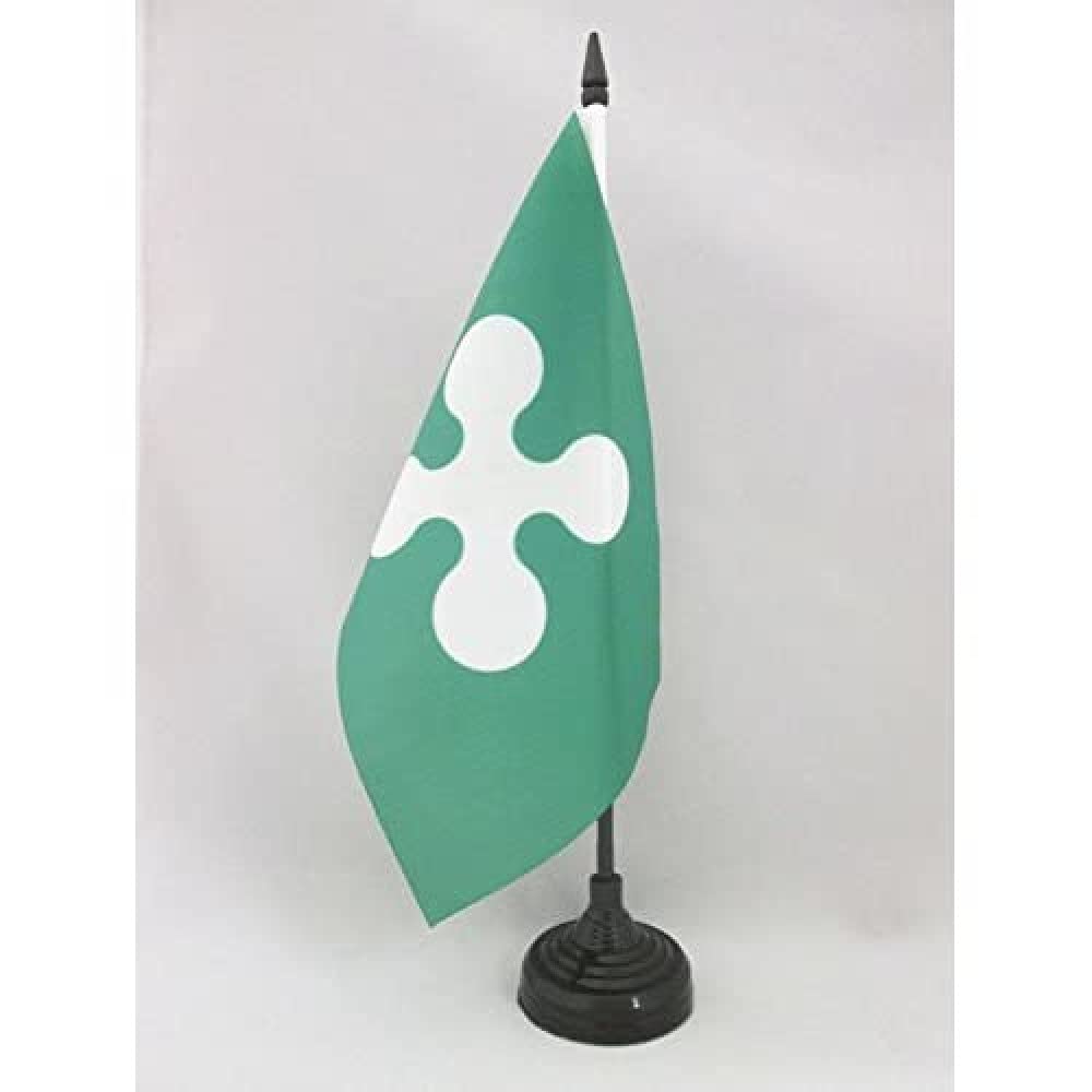 AZ FLAG Lombardy Table Flag 5'' x 8'', Italian region of Lombardia Office Decoration 100% Polyester 21 x 14 cm