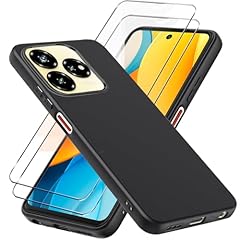 LYJERRY Cover e 2Pcs Vetro Per ZTE Blade V60 Vita - Custodia Antiurto Con Vetro Temperato e Pellicola Protettiva - Nero