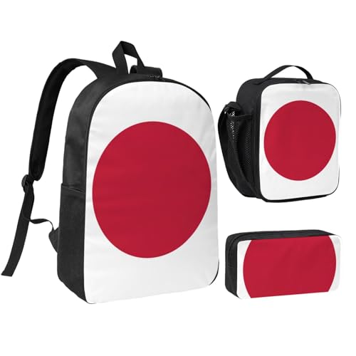 Sac à dos imprimé drapeau japonais 3 en 1 idée cadeau ado avec trousse et repas