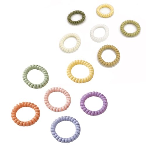 12Pcs Spiral Hair Ties For Women, No Crease Coil Hair Ties For Thick Hair, Multicolor Elastics Hair Bands Ponytail Holder for Girls