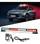 OPL5 Red White Rechargeable Emergency Strobe Light,24 LED Wireless Emergency Hazard Strobe Light ...