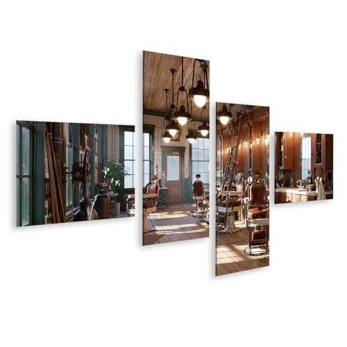 Impression sur toile style nostalgique déco murale vintage 4 pièces