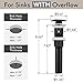 KES All Metal Bathroom Sink Drain with Strainer Basket Hair Catcher Anti Clog Pop Up Drain Stopper for Lavatory Vanity Vessel Sink with Overflow, Rustproof 18/8 Stainless Steel Matte Black S2013A-BK