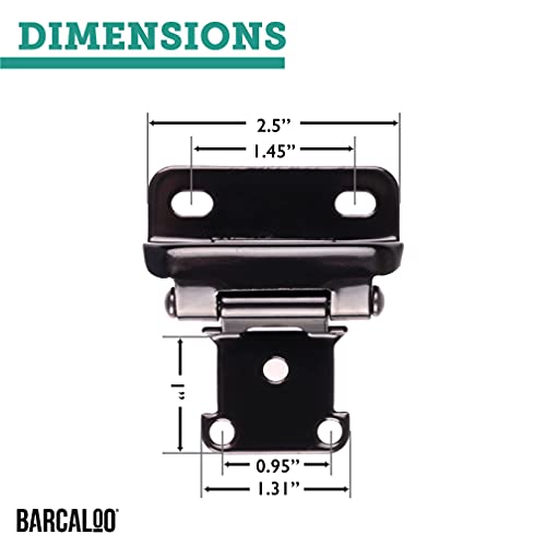 Barcaloo Semi Wrap Cabinet Hinge, Black - 20 Pack, Self Closing Mechanism by Barcaloo - Used condition - Image 2