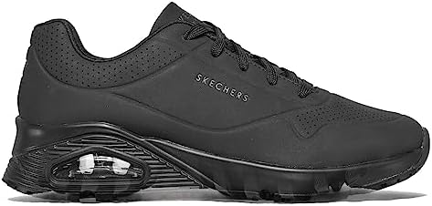 Skechers Uno Women's Slip Resistant Black Lace-Up Sneakers