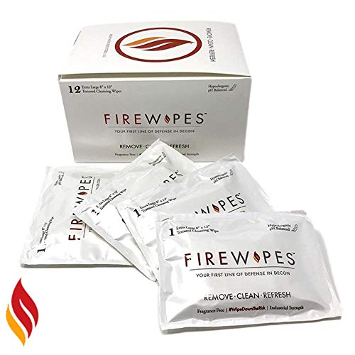 FIRE NINJA - FireWipes | Textured Firefighter Decon Wipes - Fragrance Free (1 Pack - 12 Wipes)