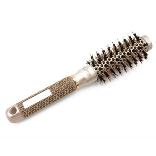 Gelentea Haarbürste zum Föhnen mit Wildschweinborsten, professionelle thermische Keramik-Ionen-Haarbürste mit rundem Schaft, zum Föhnen, Stylen, Locken, für mehr Volumen, gesund und glänzend (25 mm) Cover