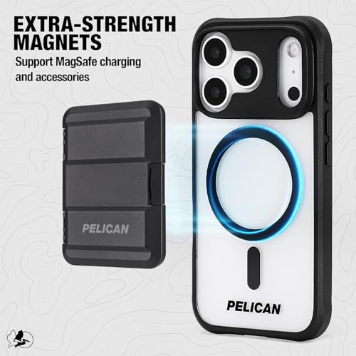 Pelican Ranger iPhone 17 Pro Case [Compatible with MagSafe] Rugged Magnetic Phone Case with 14ft Military-Grade Drop Protection - Heavy Duty Phone Cover for iPhone 17 Pro - Frosted Clear/Black by Pelican - Image 4