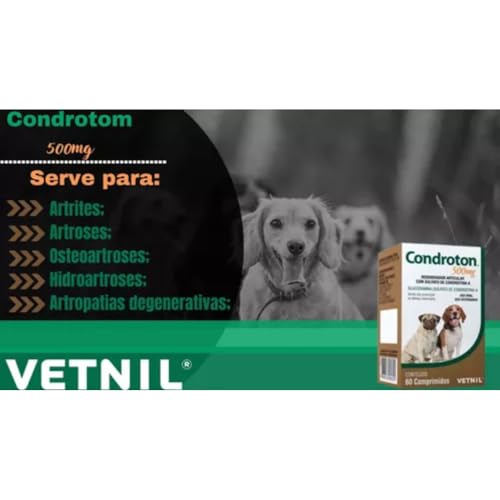 2 Condro ton 500Mg Para Cachorro Cão Cães Articular 60 Cp