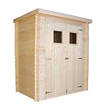 Holzhaus Gartenhaus TIMBELA M308+M308G - Gartenschuppen Holz mit Boden Imprägnierte B184xL128xH202 cm/ 1.81 m2 Lagerschuppen für Garten - Fahrrad Schuppen - Wasserfestes Dach
