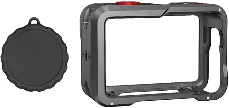 Aluminum Alloy Metal Cage for DJI Action 6 Camera, Dual-Opening Protective Housing Frame with Lens Cap, Compact 8.43.25.4cm Design for Outdoor Travel Filming