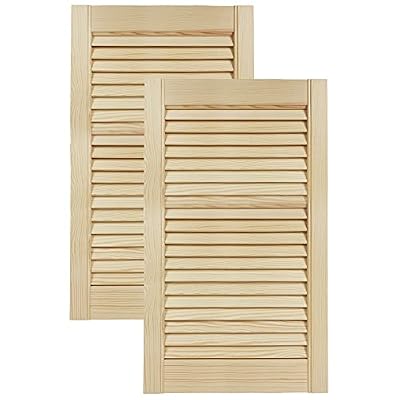 DecoMeister Puertas de Lamas Madera 394x690 mm - Pack de 2 Pino sin tratar