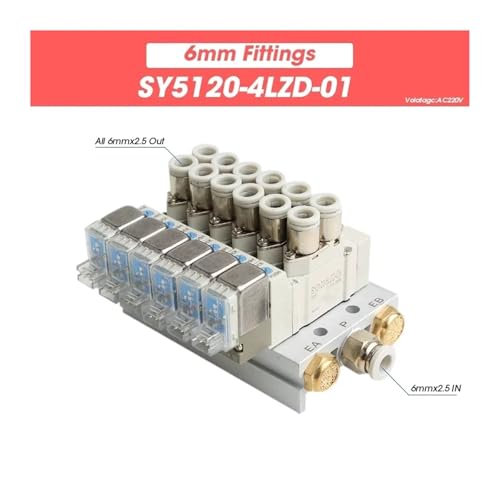 Électrovanne pneumatique SY5120 multidirectionnelle haute précision 6mm - 3