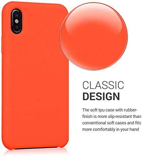 Image of REALCASE iPhone X | iPhone Xs Back Cover Case | Full Protective Liquid Silicone | Shockproof Case Back Cover for iPhone X /Xs [S-Orange]