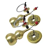 De richesse : comportant pièces de , ce porte-clés est censé apporter chance et financière, gourde wu lou , porte-clés en laiton pendentif gourde